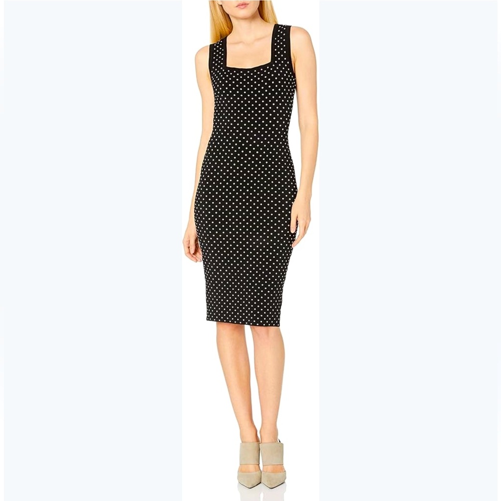 MILLY Micro Dot fitted dress. Black and White. Size S NWT’S